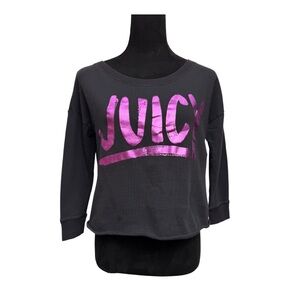 Juicy Couture Cropped Oversized Sweatshirt Black